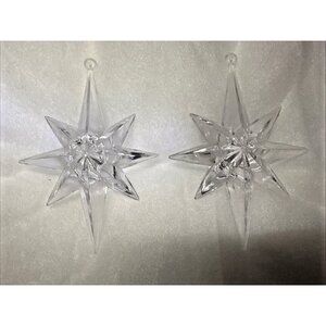 2 Vintage Old World Christmas North Star Clear Acrylic Light Covers 4.75" x 3"